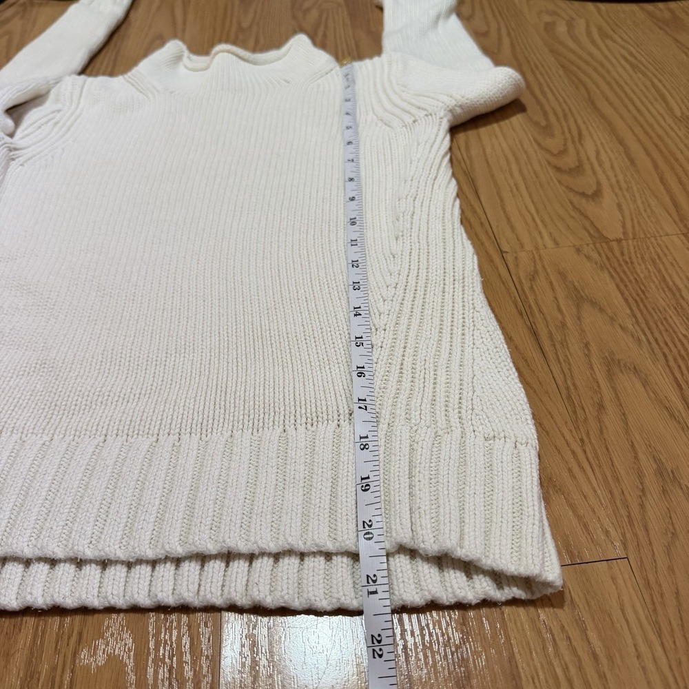 J Crew Always Sweater Womens White Mock Neck Knit Pullover Cotton XXS - Picture 9 of 10